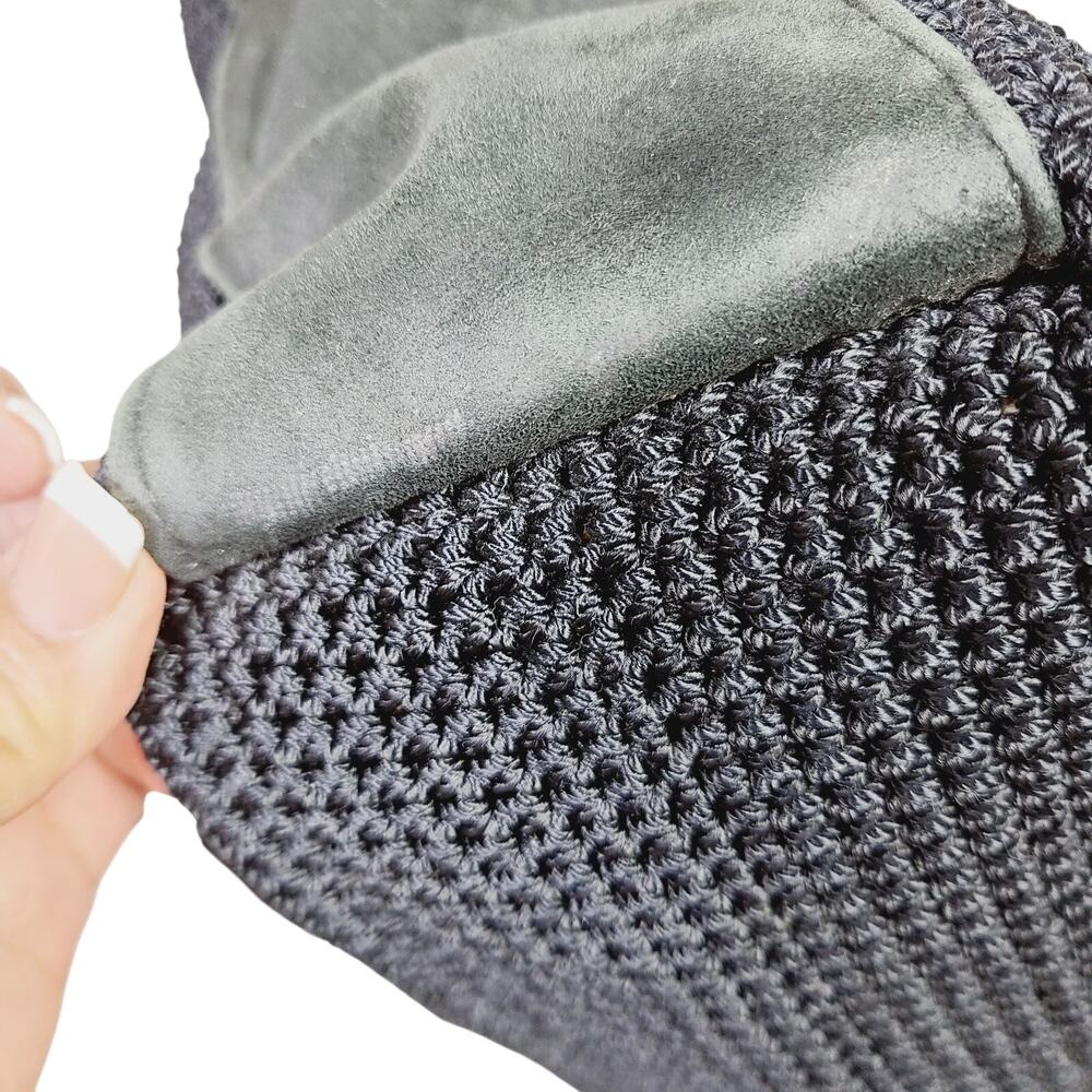 The SAK Black Crochet Knit Boho Shoulder Handbag Purse Bag Hippie PRE-OWNED - Picture 8 of 10